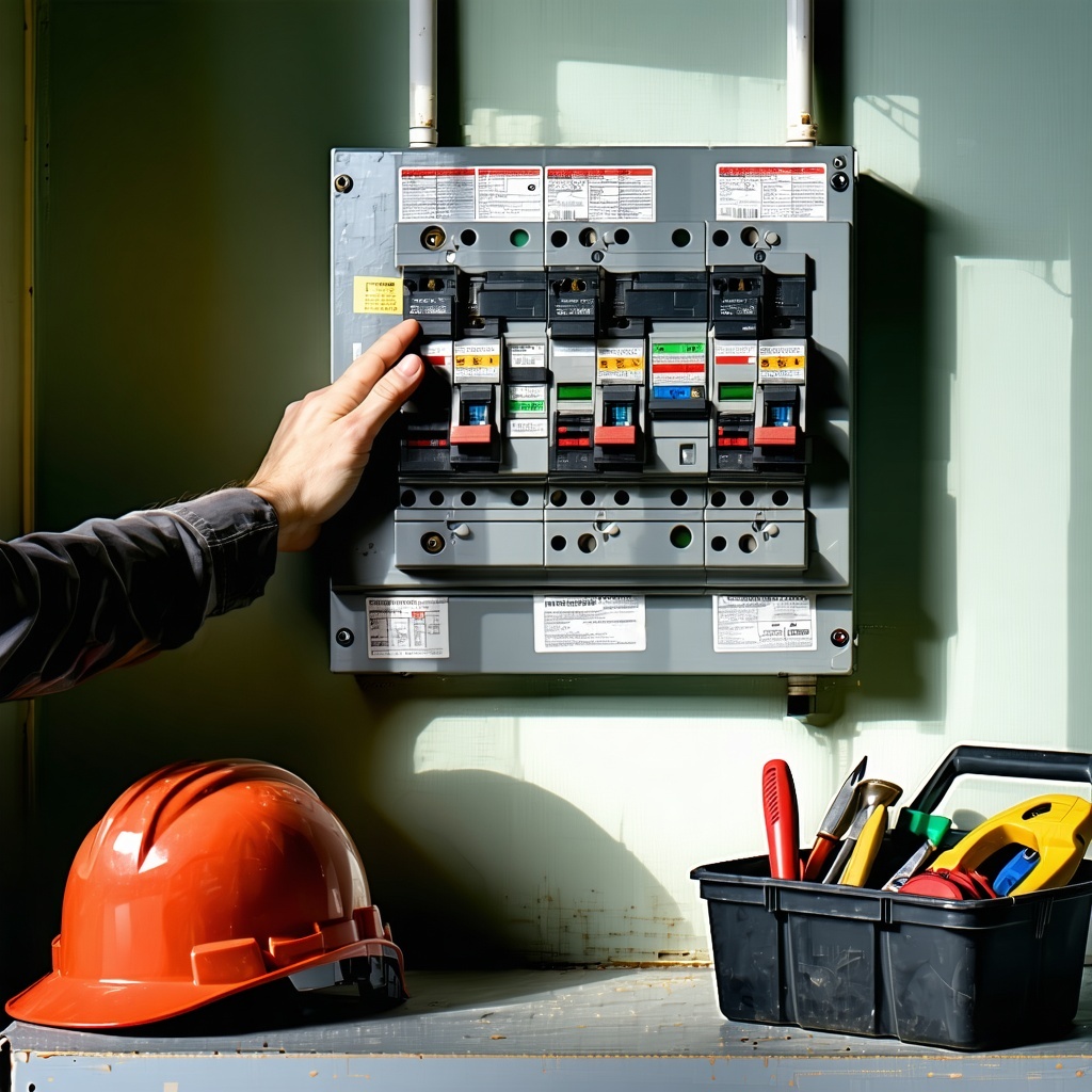 man upgrading breaker panel