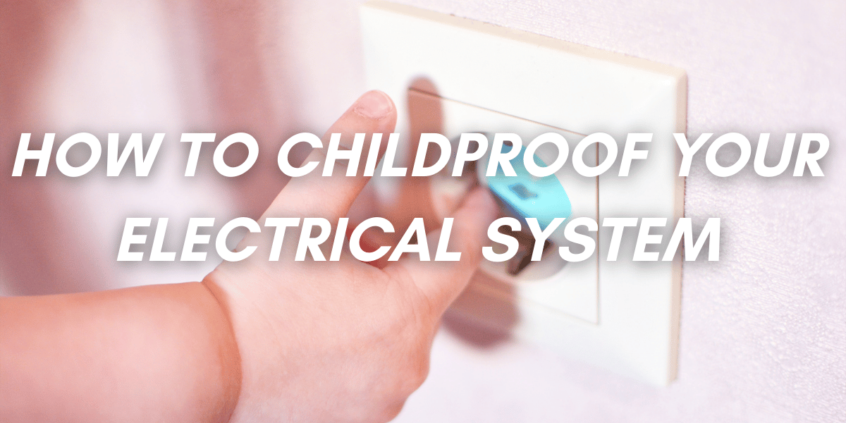 A baby sticking it's finger near an outlet 