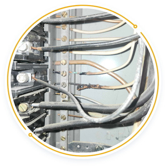 Panel wires burn